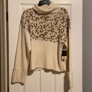 Cheetah print turtle neck sweater